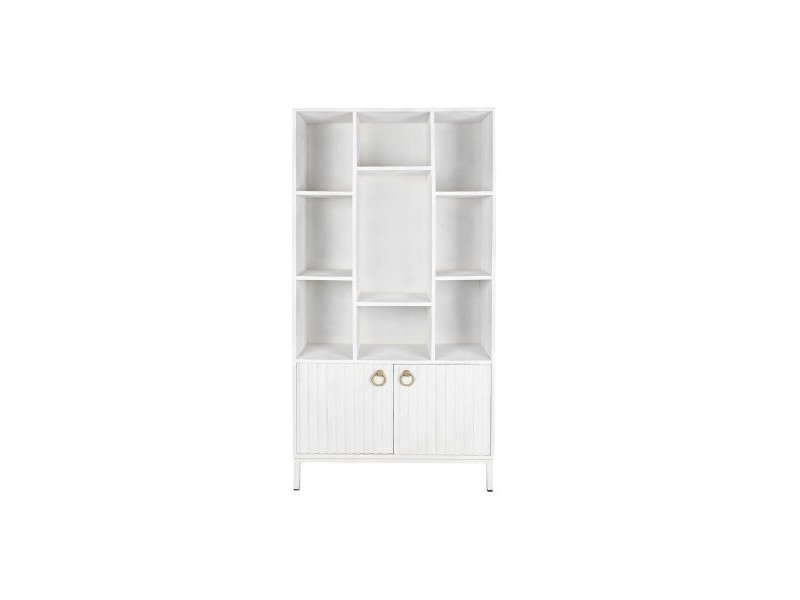 Лавица DKD Home Decor Бял Метал Дърво манго 90 x 40 x 180 cm