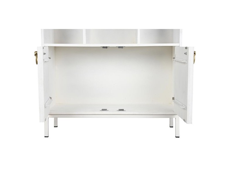 Лавица DKD Home Decor Бял Метал Дърво манго 90 x 40 x 180 cm