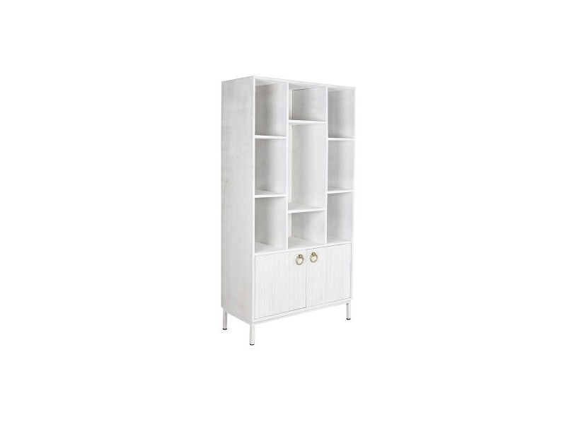 Лавица DKD Home Decor Бял Метал Дърво манго 90 x 40 x 180 cm