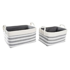 Игра на Кошници DKD Home Decor Райета 40 x 30 x 23 cm Сив