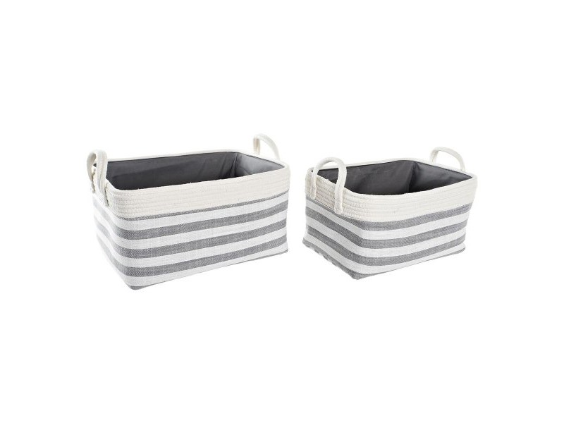 Игра на Кошници DKD Home Decor Райета 40 x 30 x 23 cm Сив