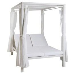 Градинско легло DKD Home Decor Бял Алуминий (148 x 188 x 205 cm)