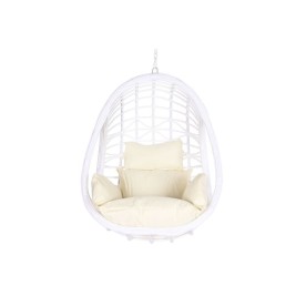 Висящ градински фотьойл DKD Home Decor 90 x 70 x 110 cm Метал синтетичен ратан Бял