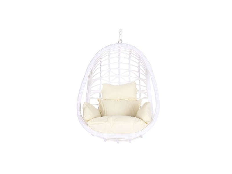 Висящ градински фотьойл DKD Home Decor 90 x 70 x 110 cm Метал синтетичен ратан Бял