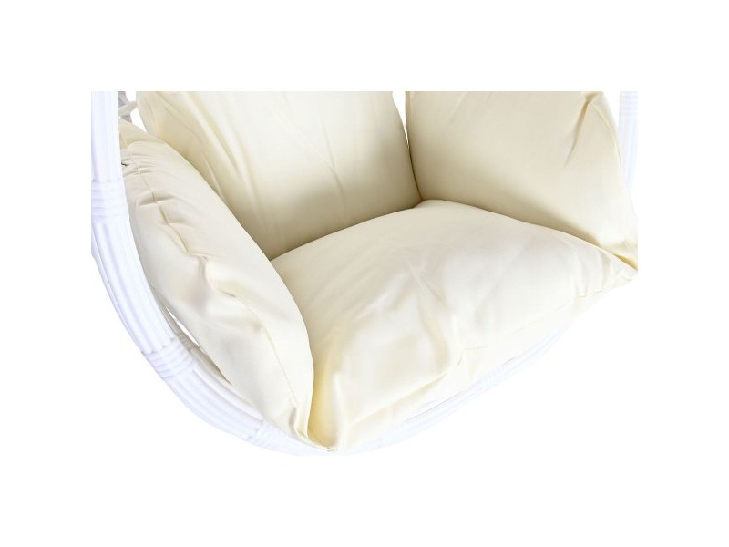 Висящ градински фотьойл DKD Home Decor 90 x 70 x 110 cm Метал синтетичен ратан Бял
