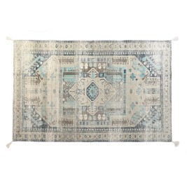 Килим DKD Home Decor Завършек със състаряващо покритие Син Памук Арабин (120 x 180 x 1 cm)