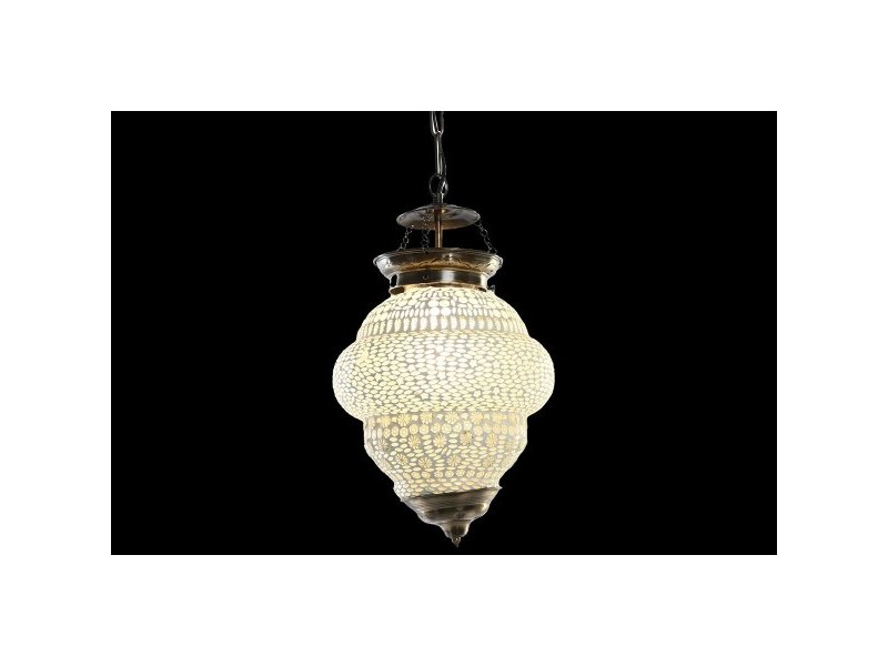 Полилей DKD Home Decor Бял Метал Кристал 25 W 23 x 23 x 33 cm