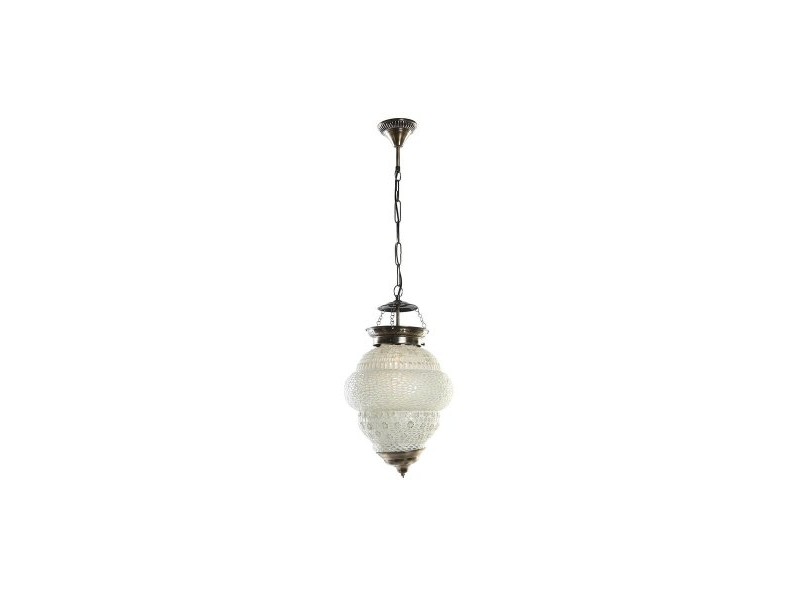 Полилей DKD Home Decor Бял Метал Кристал 25 W 23 x 23 x 33 cm