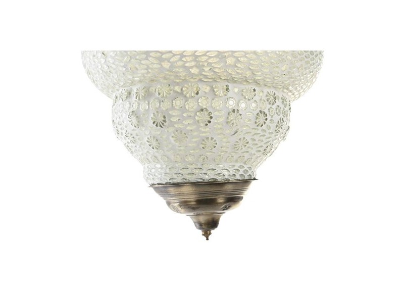 Полилей DKD Home Decor Бял Метал Кристал 25 W 23 x 23 x 33 cm