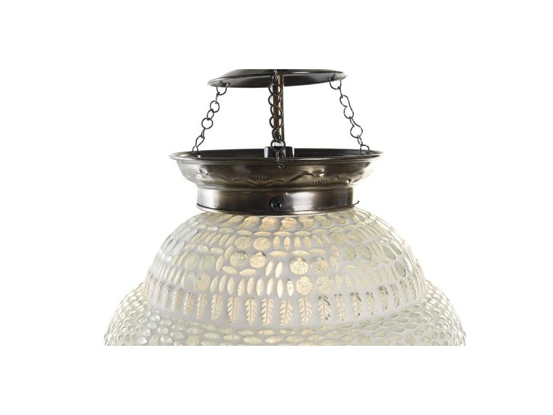 Полилей DKD Home Decor Бял Метал Кристал 25 W 23 x 23 x 33 cm
