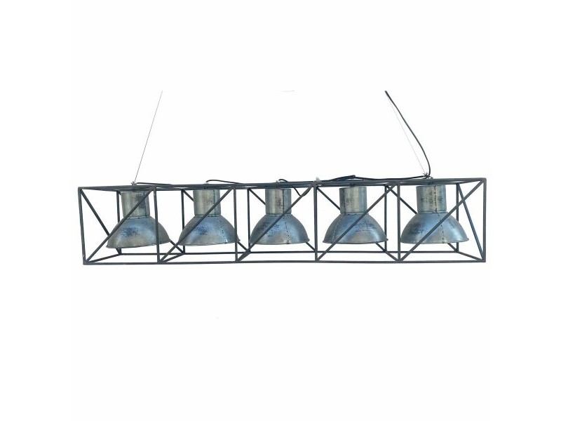 Полилей DKD Home Decor Многопозиционни 115 x 24 x 24 cm Черен Сив Метал 50 W
