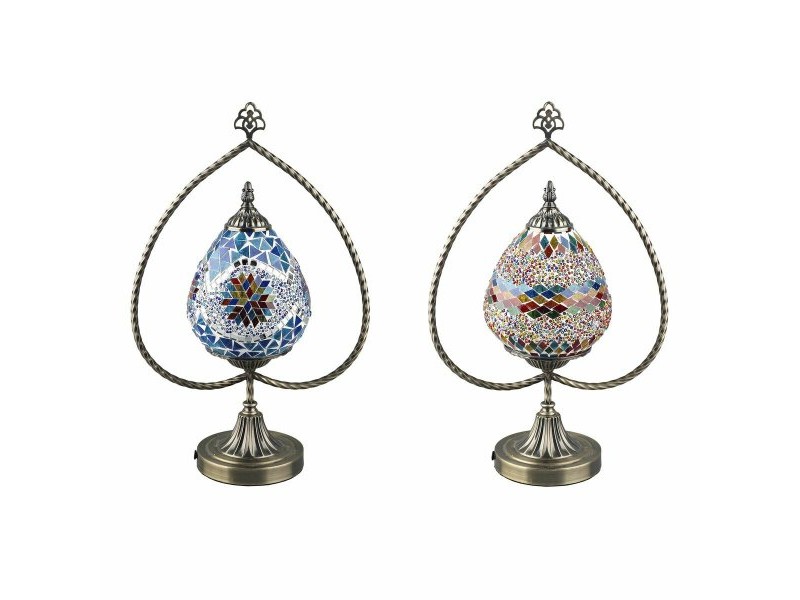 Настолна лампа DKD Home Decor 32.5 x 16 x 47.5 cm 32,5 x 16 x 47,5 cm Кристал Метал Многоцветен 220 V 50 W (2 броя)