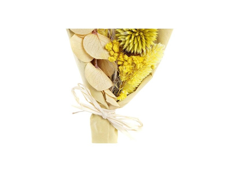 Букет DKD Home Decor Бежов Жълт Сухо цвете (10 x 5 x 18 cm) (2 броя)