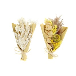 Букет DKD Home Decor Бежов Жълт Сухо цвете (10 x 5 x 18 cm) (2 броя)