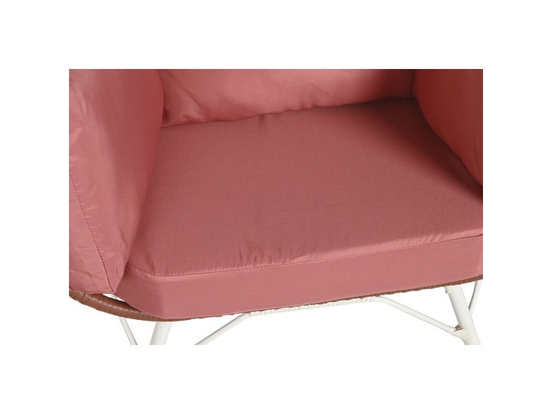 Градинско кресло DKD Home Decor 99 x 71 x 147 cm Метал теракота синтетичен ратан Бял