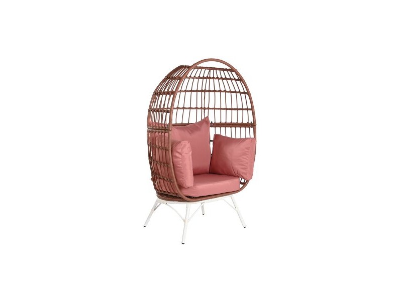 Градинско кресло DKD Home Decor 99 x 71 x 147 cm Метал теракота синтетичен ратан Бял