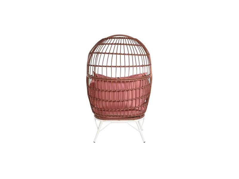 Градинско кресло DKD Home Decor 99 x 71 x 147 cm Метал теракота синтетичен ратан Бял