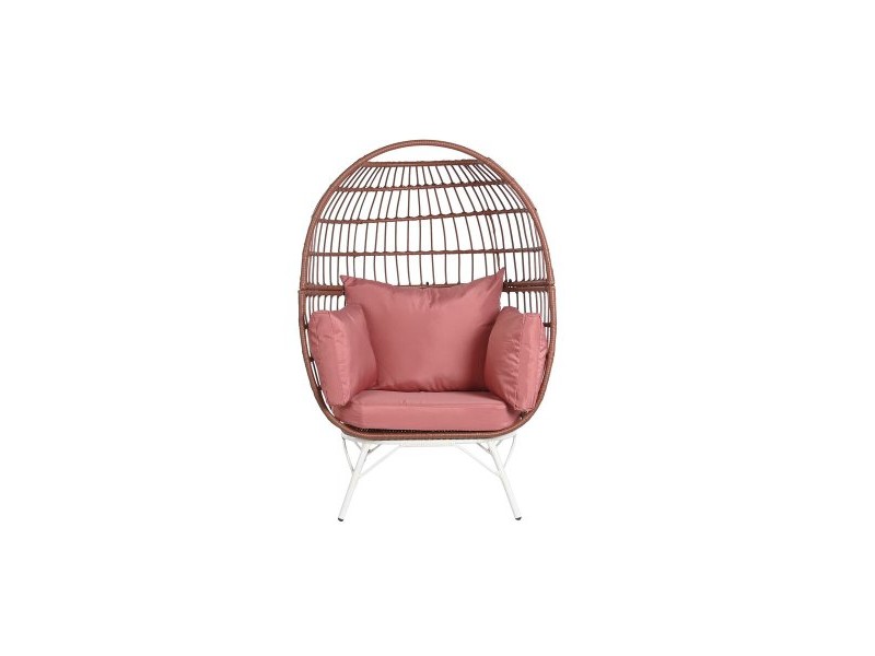 Градинско кресло DKD Home Decor 99 x 71 x 147 cm Метал теракота синтетичен ратан Бял