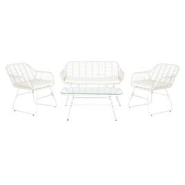 Градински мебели DKD Home Decor Бял 124 x 74 x 84 cm (4 Части)