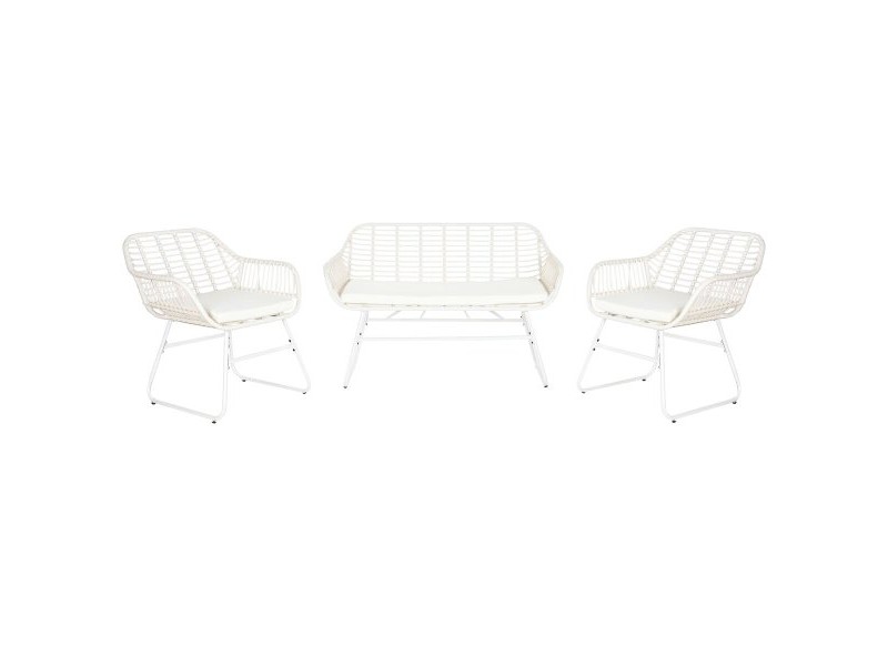 Градински мебели DKD Home Decor Бял 124 x 74 x 84 cm (4 Части)