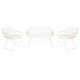 Градински мебели DKD Home Decor Бял 124 x 74 x 84 cm (4 Части)