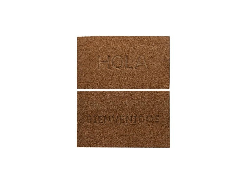 Изтривалка за Врата DKD Home Decor Кафяв Гума Кокосов орех (75 x 45 x 2,3 cm) (2 броя)