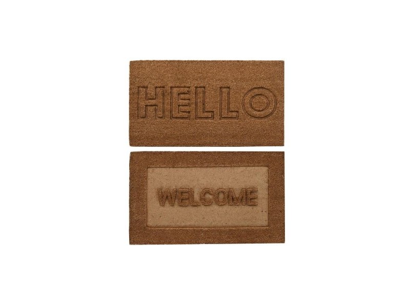 Изтривалка за Врата DKD Home Decor Кафяв Гума Кокосов орех (75 x 45 x 2,3 cm) (2 броя)