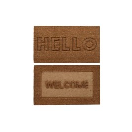 Изтривалка за Врата DKD Home Decor Кафяв Гума Кокосов орех (75 x 45 x 2,3 cm) (2 броя)