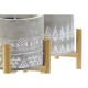 Свещ DKD Home Decor Сив Дървен Кафяв Цимент Алуминий Восък (10 x 10 x 12 cm) (2 броя)