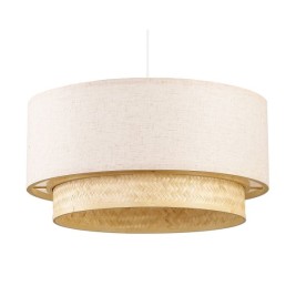 Полилей DKD Home Decor полиестер Бял Светло кафяв Бамбук 50 W (50 x 50 x 25 cm)