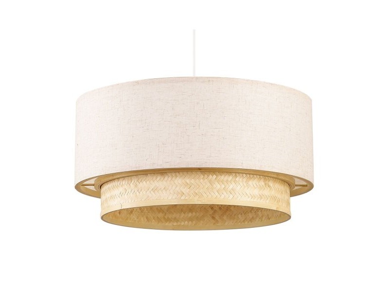 Полилей DKD Home Decor полиестер Бял Светло кафяв Бамбук 50 W (50 x 50 x 25 cm)
