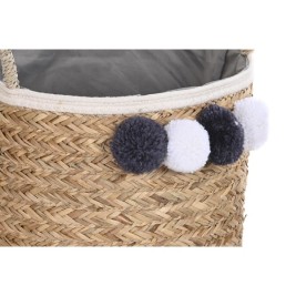 Игра на Кошници DKD Home Decor Естествено влакно Помпони 40 x 40 x 35 cm 41 x 37 x 36 cm