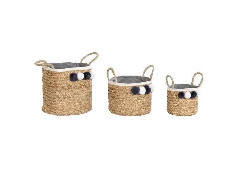 Игра на Кошници DKD Home Decor Естествено влакно Помпони 40 x 40 x 35 cm 41 x 37 x 36 cm Игра на Кошници DKD Home Decor Естествено влакно Помпони 40 x 40 x 35 cm 41 x 37 x 36 cm