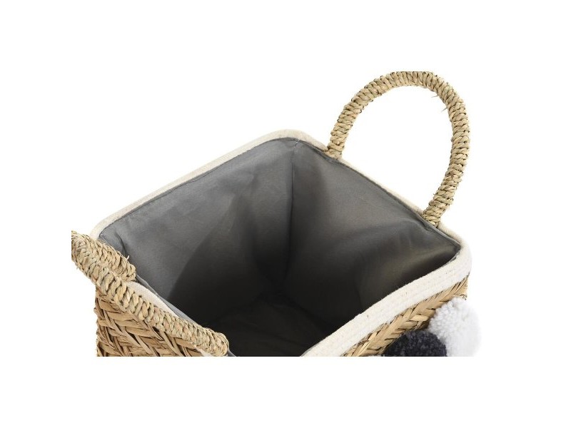 Игра на Кошници DKD Home Decor Естествено влакно Помпони 33 x 33 x 25 cm