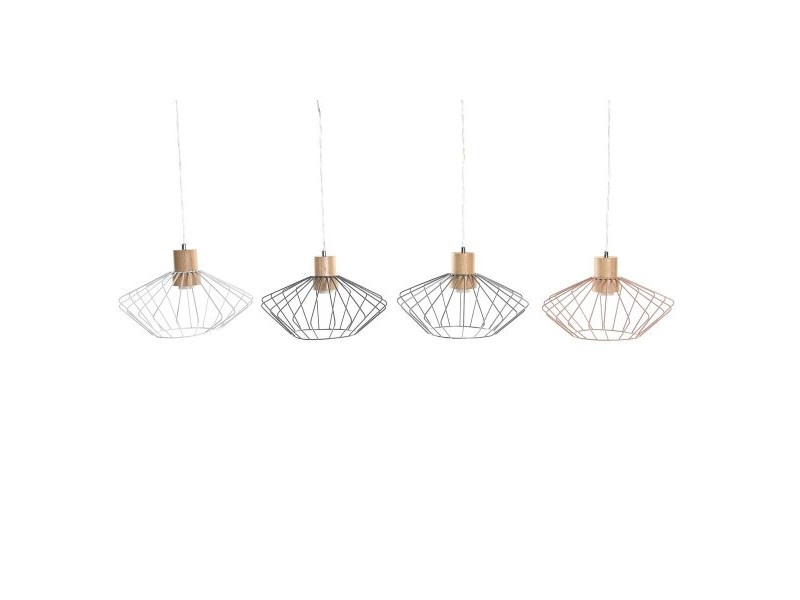 Полилей DKD Home Decor 34 x 34 x 21 cm Сребрист Черен Сив Розов Метал Бял 50 W 60 W Бор