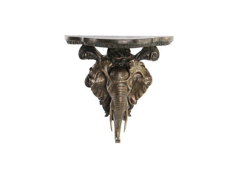 Рафтове DKD Home Decor Слон Златен Смола (36,5 x 16,5 x 36 cm)