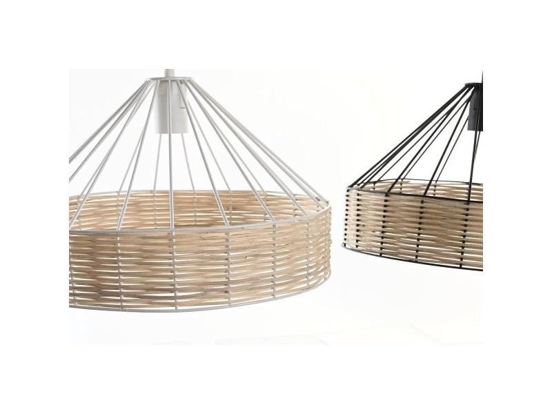Полилей DKD Home Decor 35 x 35 x 22 cm Черен Метал Pатан 50 W (2 броя)