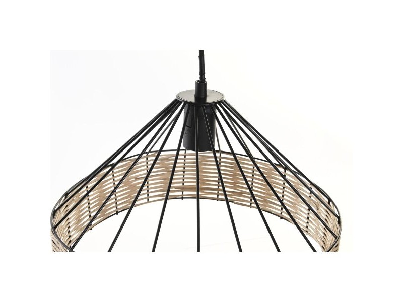 Полилей DKD Home Decor 35 x 35 x 22 cm Черен Метал Pатан 50 W (2 броя)