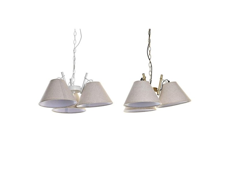 Полилей DKD Home Decor 50 x 46 x 30 cm Златен Метал Бял 50 W (2 броя)