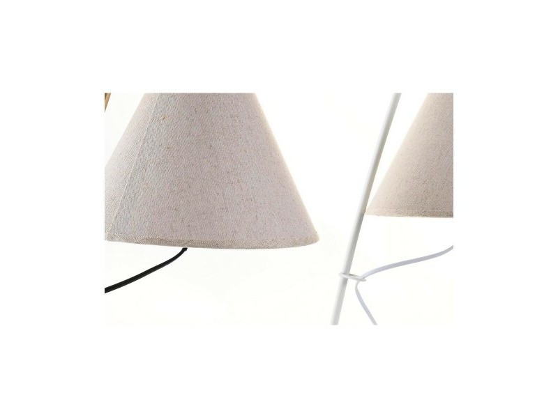 Настолна лампа DKD Home Decor Златен Метал лен Бял 50 W Модерен (25 x 31 x 57 cm) (2 броя)
