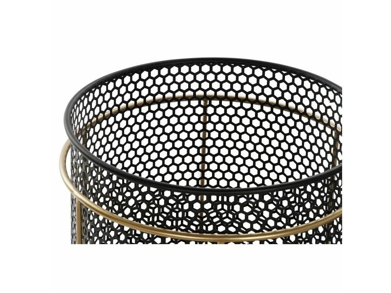 Комплект саксии DKD Home Decor Черен Златен Метал Loft 36 x 36 x 58 cm