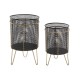 Комплект саксии DKD Home Decor Черен Златен Метал Loft 36 x 36 x 58 cm
