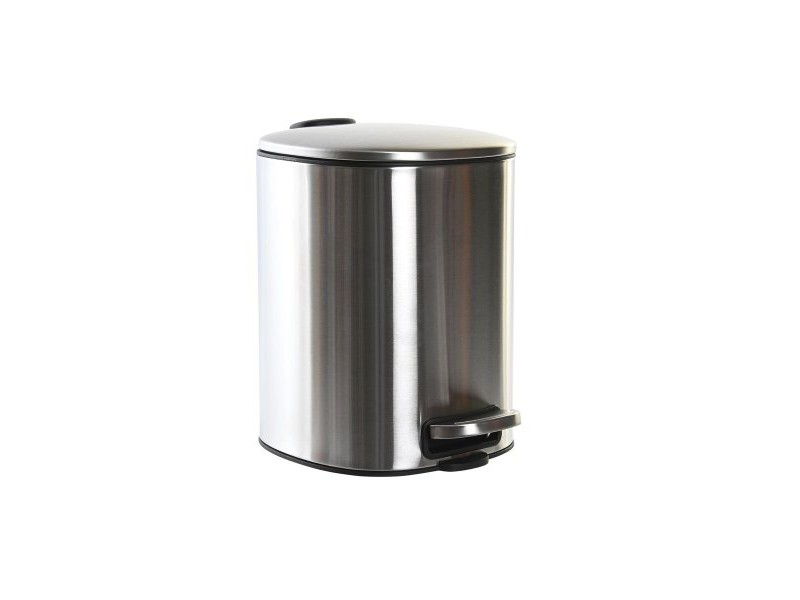 Кошче с педал DKD Home Decor Сребрист Неръждаема стомана полипропилен Основен 5 L