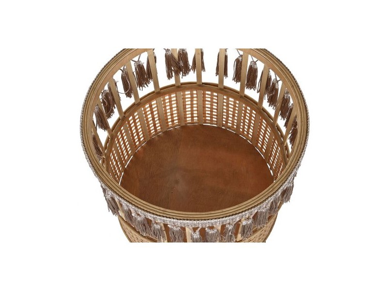 Комплект саксии DKD Home Decor 35 x 35 x 68 cm 31 x 31 x 68 cm Естествен Черен Метал Кафяв Бамбук 32 x 32 x 68 cm