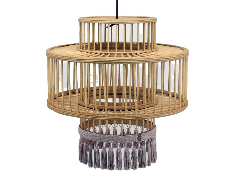 Полилей DKD Home Decor Кафяв Бежов 50 W Ресни Град 220 V 45 x 45 x 46 cm