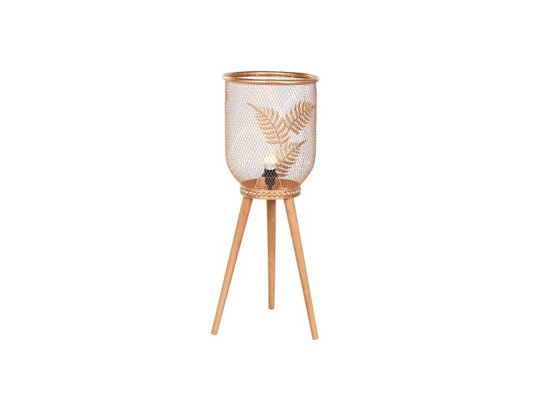 Настолна лампа DKD Home Decor Златен Метал Кафяв 220 V 50 W Бор (32 x 32 x 90 cm)