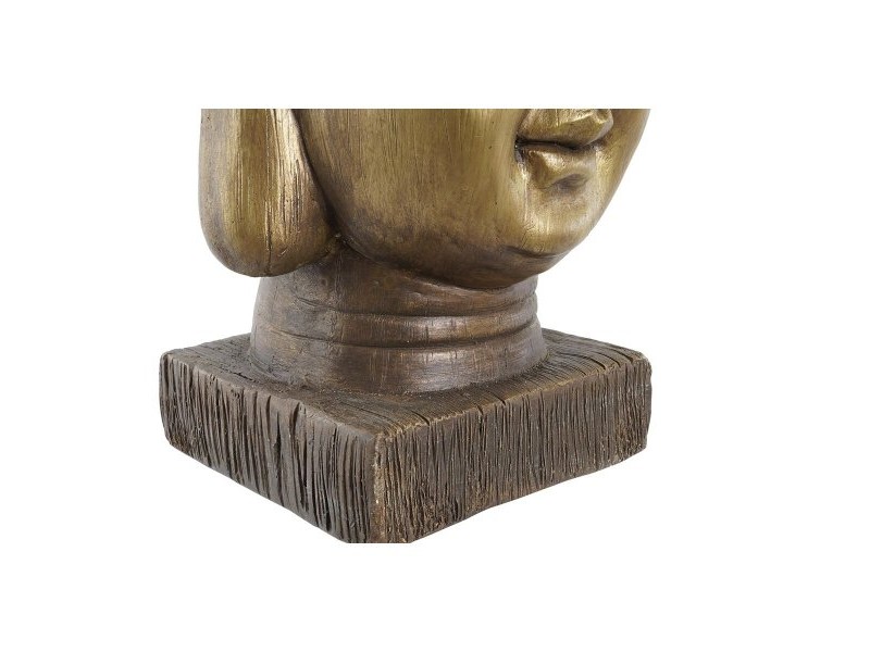 Саксия DKD Home Decor Фибростъкло Златен Буда Ориенталски (25 x 25 x 36 cm)