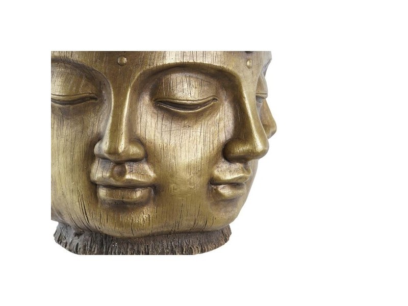 Саксия DKD Home Decor Златен Дървен Магнезиев Кръгъл Буда Ориенталски 34 x 34 x 30 cm 30 x 34 x 30 cm