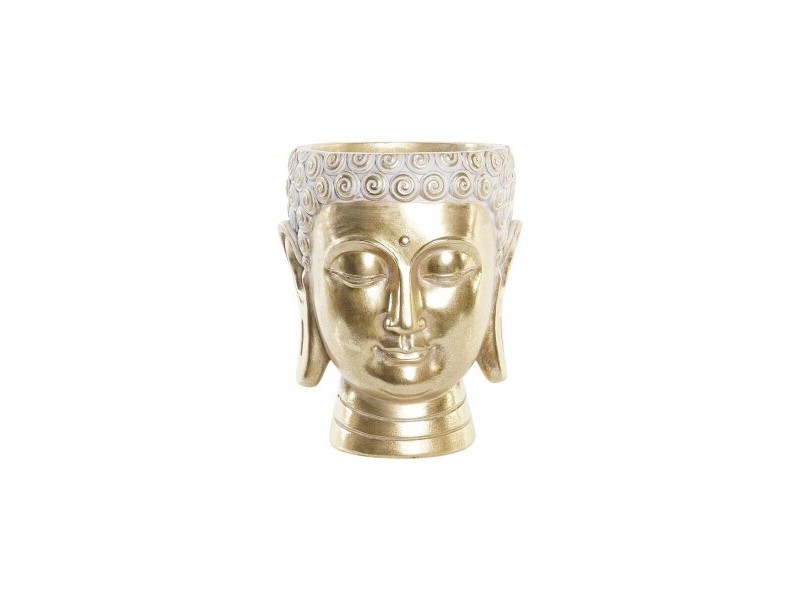 Саксия DKD Home Decor 17,5 x 17,5 x 21 cm Златен Буда Смола