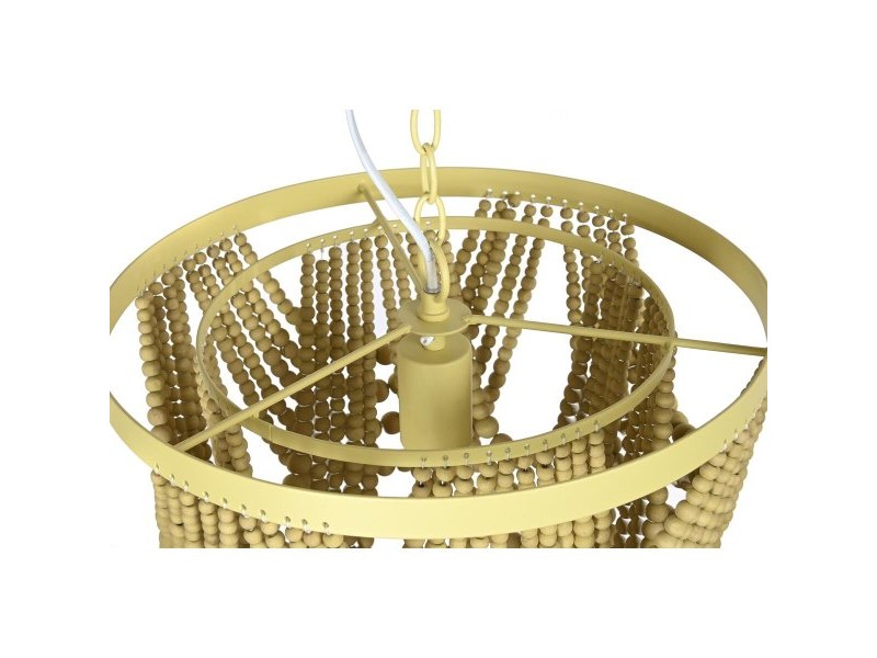 Полилей DKD Home Decor Метал Кафяв Жълт 50 W Дървен MDF (35 x 35 x 95 cm)